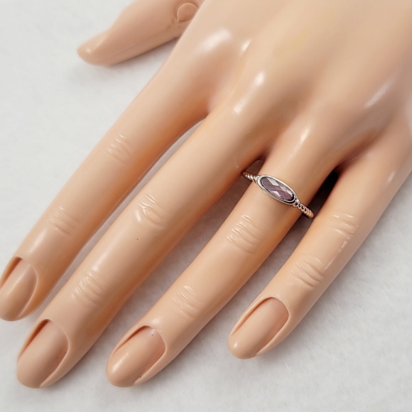 Sterling Silver Horizontal Amethyst Ring - Picture 9 of 10